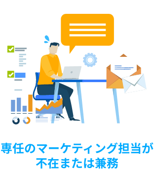 専任のマーケティング担当が不在または兼務
